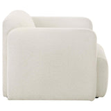 Dorset Fabric Upholstered Round Track Arm Accent Chair White | White | 509813