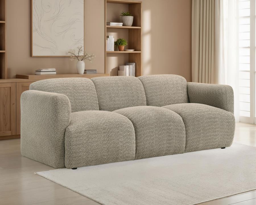 Dorset Fabric Upholstered Round Track Arm Sofa Brown | Full | Brown | 509814