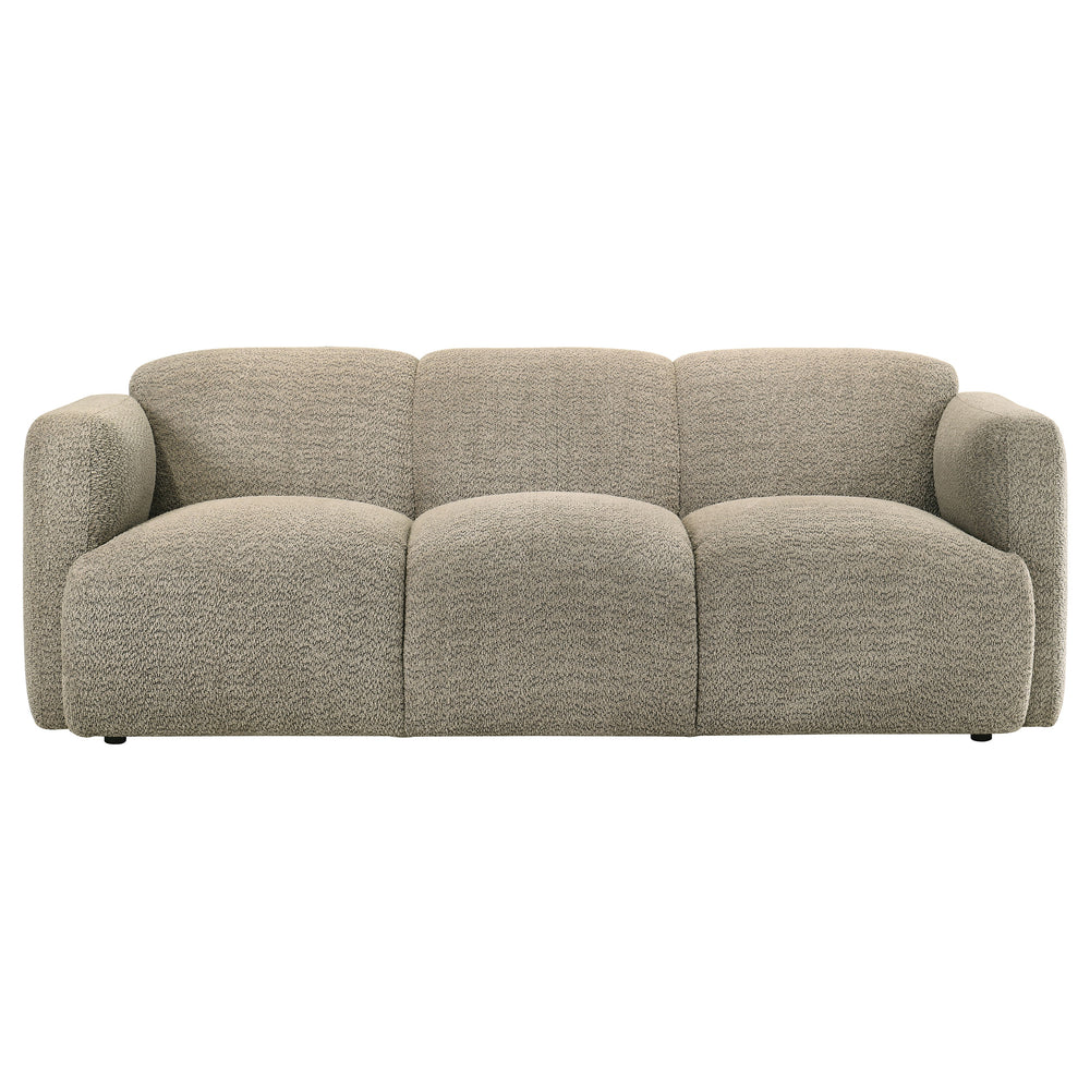 Dorset Fabric Upholstered Round Track Arm Sofa Brown