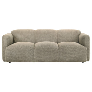 Dorset Fabric Upholstered Round Track Arm Sofa Brown