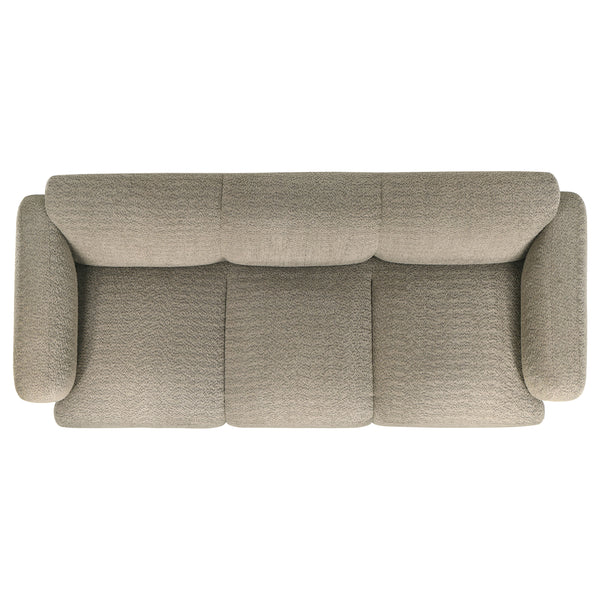 Dorset Fabric Upholstered Round Track Arm Sofa Brown