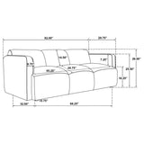 Dorset Fabric Upholstered Round Track Arm Sofa Brown | Full | Brown | 509814