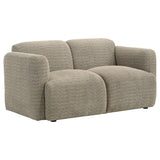 Dorset Fabric Upholstered Round Track Arm Loveseat Brown | Brown | 509815