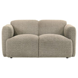 Dorset Fabric Upholstered Round Track Arm Loveseat Brown | Brown | 509815