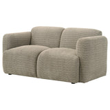 Dorset Fabric Upholstered Round Track Arm Loveseat Brown | Brown | 509815