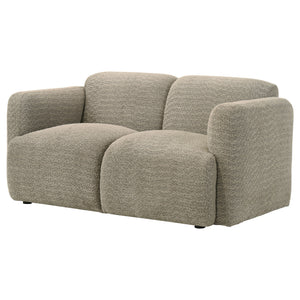 Dorset Fabric Upholstered Round Track Arm Loveseat Brown