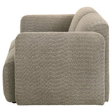Dorset Fabric Upholstered Round Track Arm Loveseat Brown | Brown | 509815