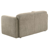 Dorset Fabric Upholstered Round Track Arm Loveseat Brown | Brown | 509815