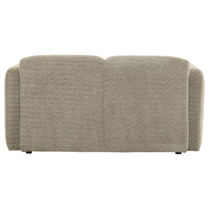 Dorset Fabric Upholstered Round Track Arm Loveseat Brown