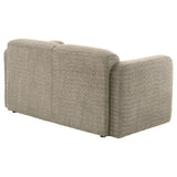 Dorset Fabric Upholstered Round Track Arm Loveseat Brown | Brown | 509815