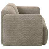 Dorset Fabric Upholstered Round Track Arm Loveseat Brown | Brown | 509815