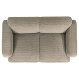 Dorset Fabric Upholstered Round Track Arm Loveseat Brown | Brown | 509815