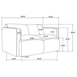 Dorset Fabric Upholstered Round Track Arm Loveseat Brown | Brown | 509815