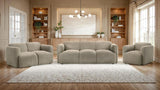 Dorset Fabric Upholstered Round Track Arm Loveseat Brown | Brown | 509815