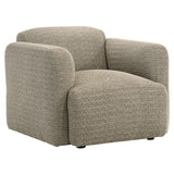 Dorset Fabric Upholstered Round Track Arm Accent Chair Brown | Brown | 509816