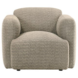 Dorset Fabric Upholstered Round Track Arm Accent Chair Brown | Brown | 509816