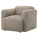 Dorset Fabric Upholstered Round Track Arm Accent Chair Brown | Brown | 509816