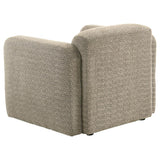 Dorset Fabric Upholstered Round Track Arm Accent Chair Brown | Brown | 509816