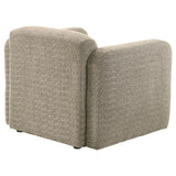 Dorset Fabric Upholstered Round Track Arm Accent Chair Brown | Brown | 509816