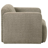 Dorset Fabric Upholstered Round Track Arm Accent Chair Brown | Brown | 509816