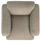 Dorset Fabric Upholstered Round Track Arm Accent Chair Brown | Brown | 509816