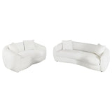 Isabella 2-piece Faux Sheepskin Upholstered Sofa Set Natural | 509871-S2