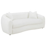 Isabella 2-piece Faux Sheepskin Upholstered Sofa Set Natural | 509871-S2
