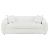 Isabella 2-piece Faux Sheepskin Upholstered Sofa Set Natural | 509871-S2