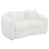 Isabella Faux Sheepskin Upholstered Loveseat Natural | Ivory | 509872