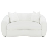 Isabella Faux Sheepskin Upholstered Loveseat Natural | Ivory | 509872