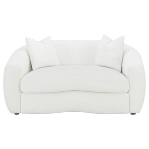 Isabella Faux Sheepskin Upholstered Loveseat Natural