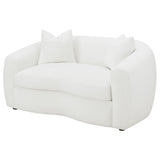 Isabella Faux Sheepskin Upholstered Loveseat Natural | Ivory | 509872