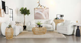 Isabella Faux Sheepskin Upholstered Loveseat Natural | Ivory | 509872