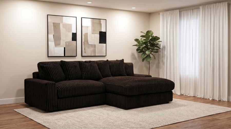 Blaine Upholstered Reversible Chaise Sectional Sofa Chocolate | Brown | Chocolate Brown | 509879