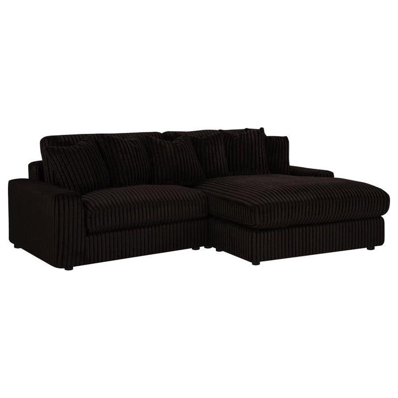 Blaine Upholstered Reversible Chaise Sectional Sofa Chocolate