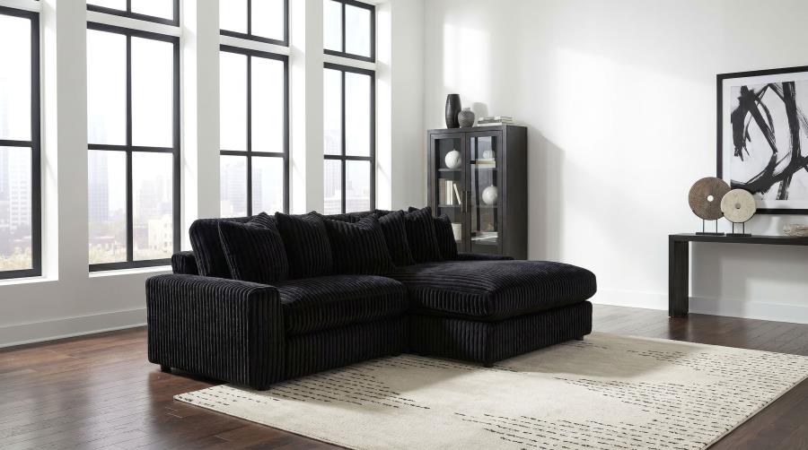 Blaine Upholstered Reversible Chaise Sectional Sofa Black | Black | 509889