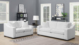 Ashlyn 2-piece Upholstered Sloped Arm Sofa Set White | White | 509891-S2