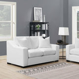 Ashlyn Upholstered Sloped Arm Loveseat White | White | 509892
