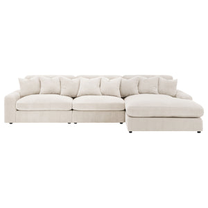 Blaine Upholstered Reversible Chaise Sectional Sofa Sand