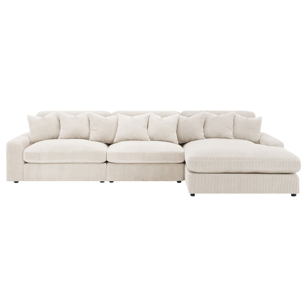 Blaine Upholstered Reversible Chaise Sectional Sofa Sand