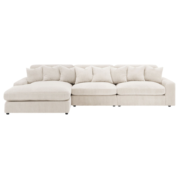 Blaine Upholstered Reversible Chaise Sectional Sofa Sand