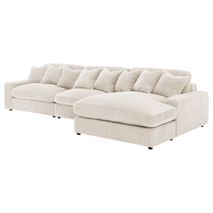 Blaine Upholstered Reversible Chaise Sectional Sofa Sand