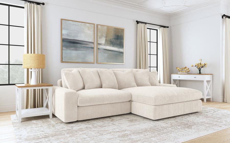 Blaine Upholstered Reversible Chaise Sectional Sofa Sand | Beige | Sand | 509899