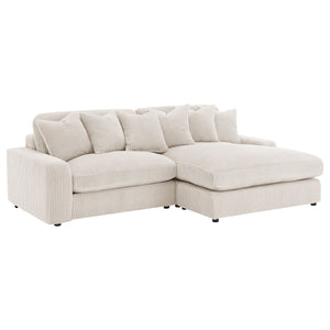 Blaine Upholstered Reversible Chaise Sectional Sofa Sand