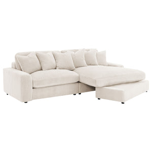 Blaine Upholstered Reversible Chaise Sectional Sofa Sand