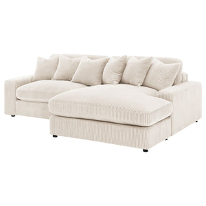 Blaine Upholstered Reversible Chaise Sectional Sofa Sand