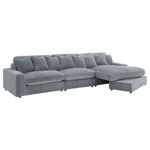 Blaine Upholstered Reversible Chaise Sectional Sofa Fog