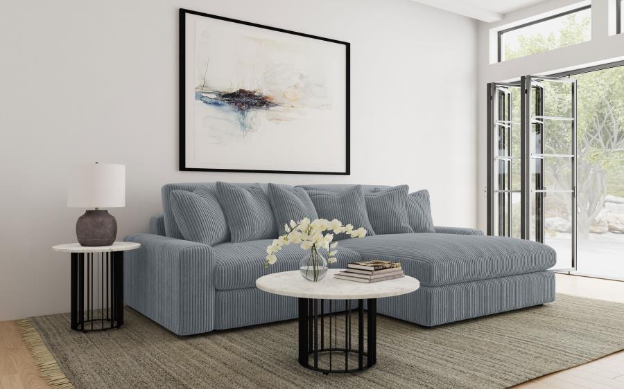Blaine Upholstered Reversible Chaise Sectional Sofa Fog | Grey | Fog | 509900