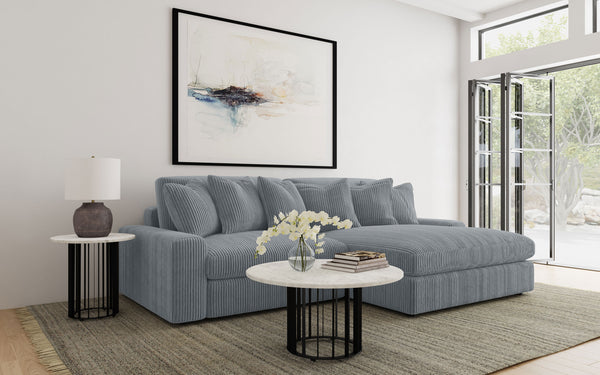 Blaine Upholstered Reversible Chaise Sectional Sofa Fog