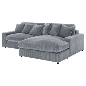 Blaine Upholstered Reversible Chaise Sectional Sofa Fog
